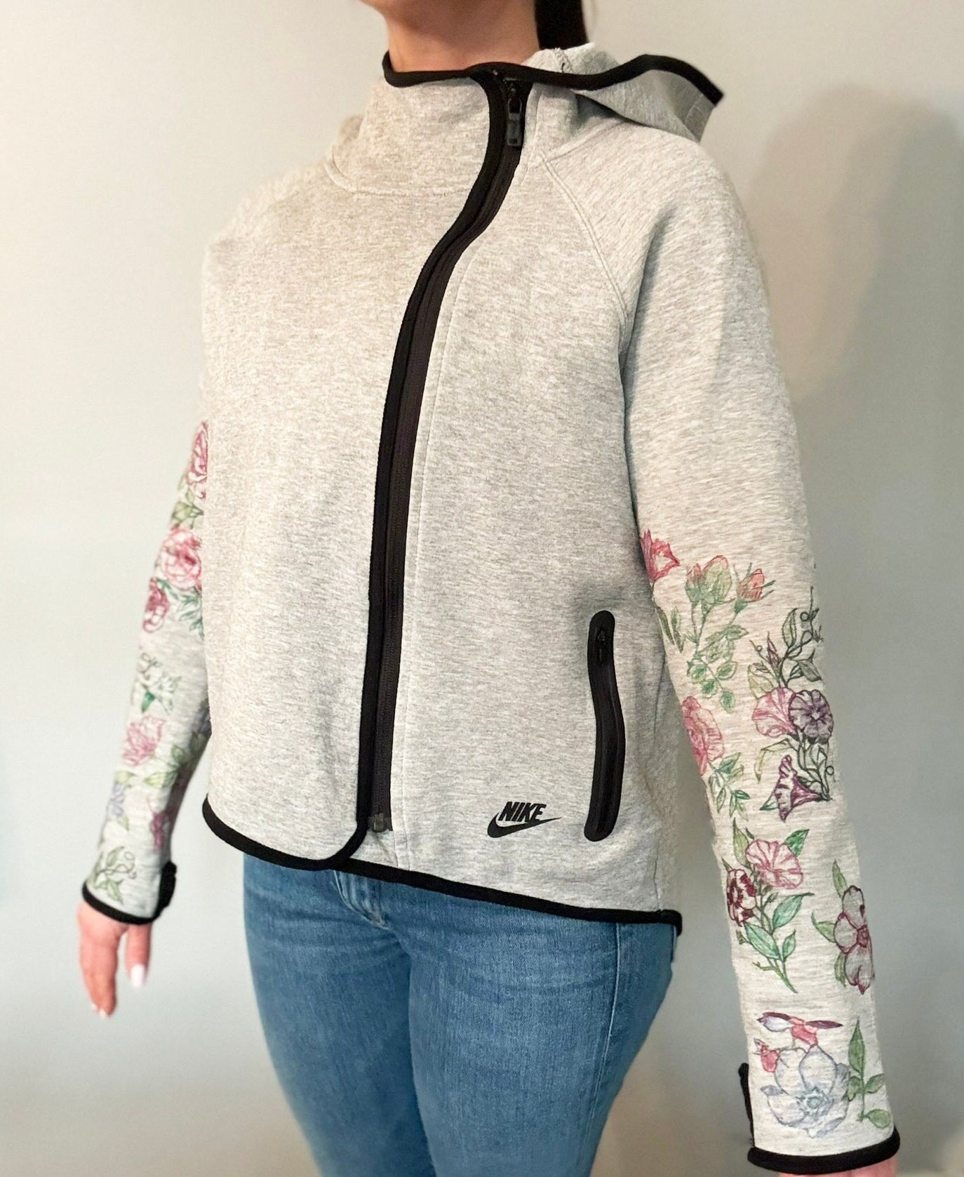 Tattooed Sleeve Cape Hoodie
