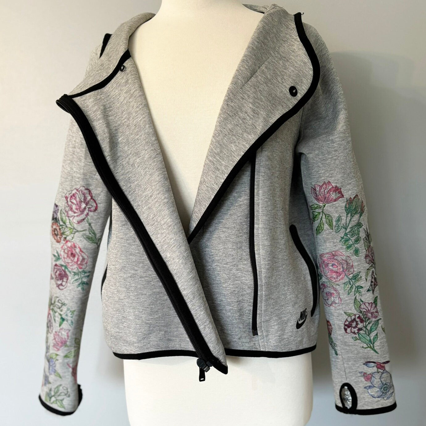 Tattooed Sleeve Cape Hoodie
