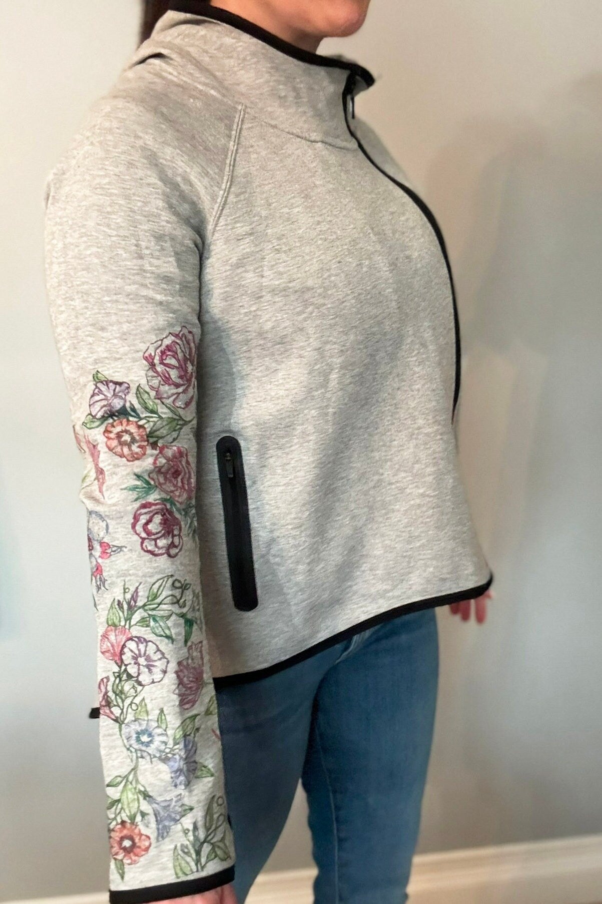 Tattooed Sleeve Cape Hoodie