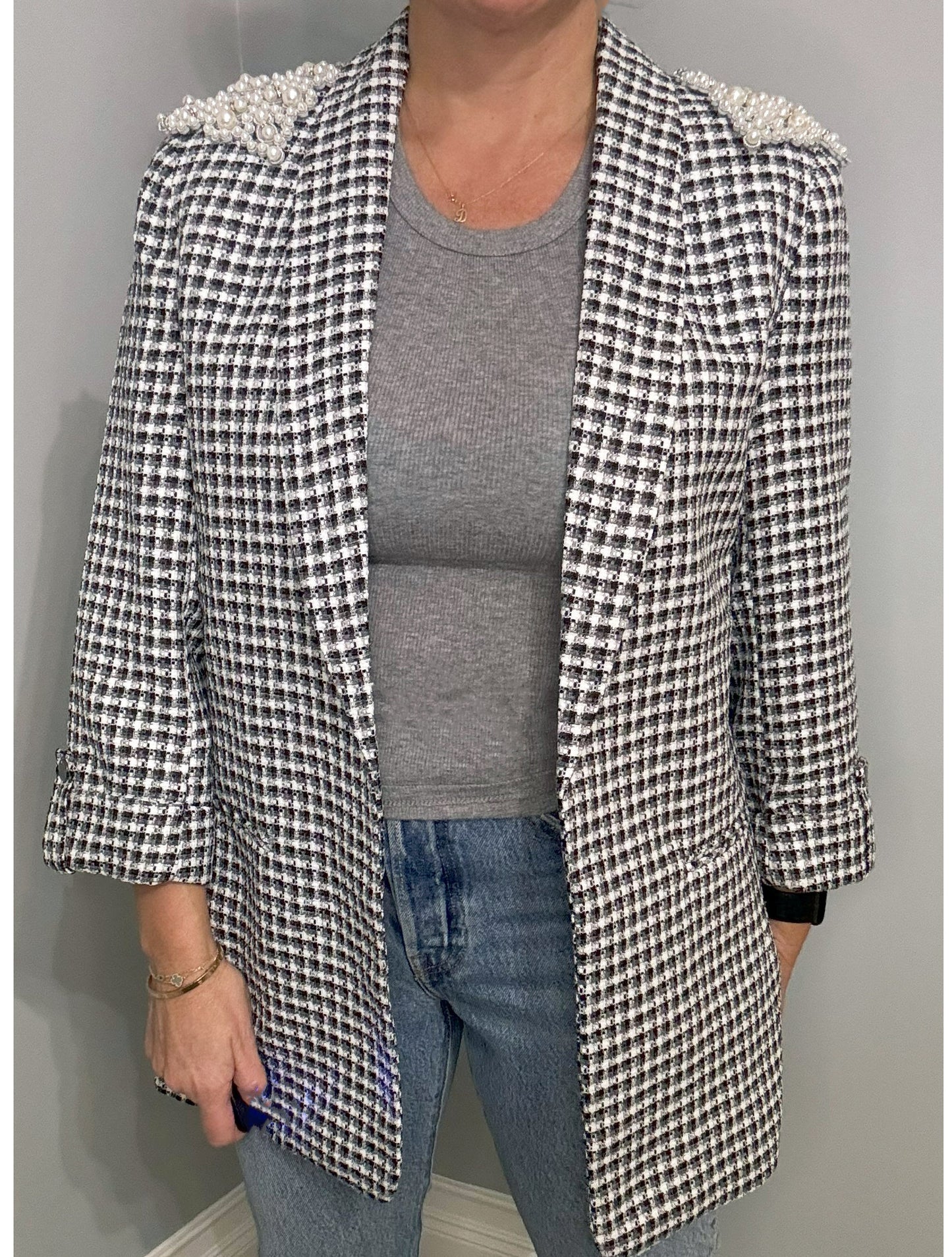 Our Stories Houndstooth Poetry Blazer