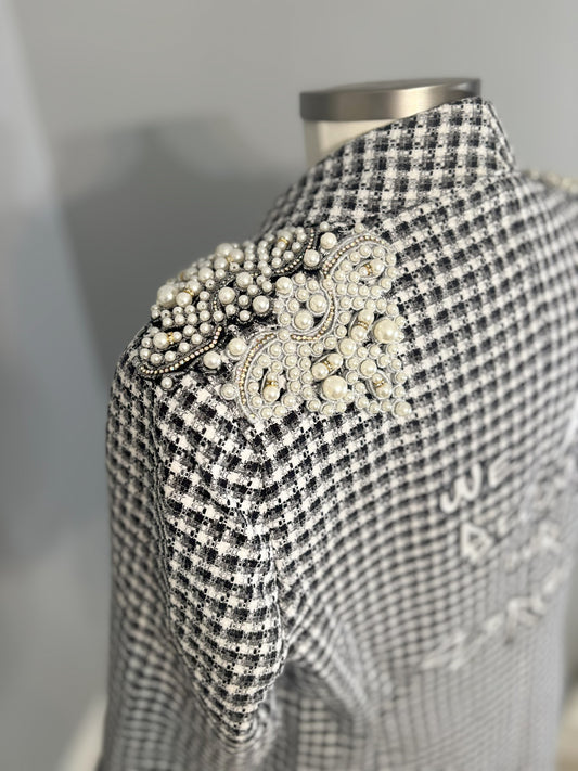 Our Stories Houndstooth Poetry Blazer