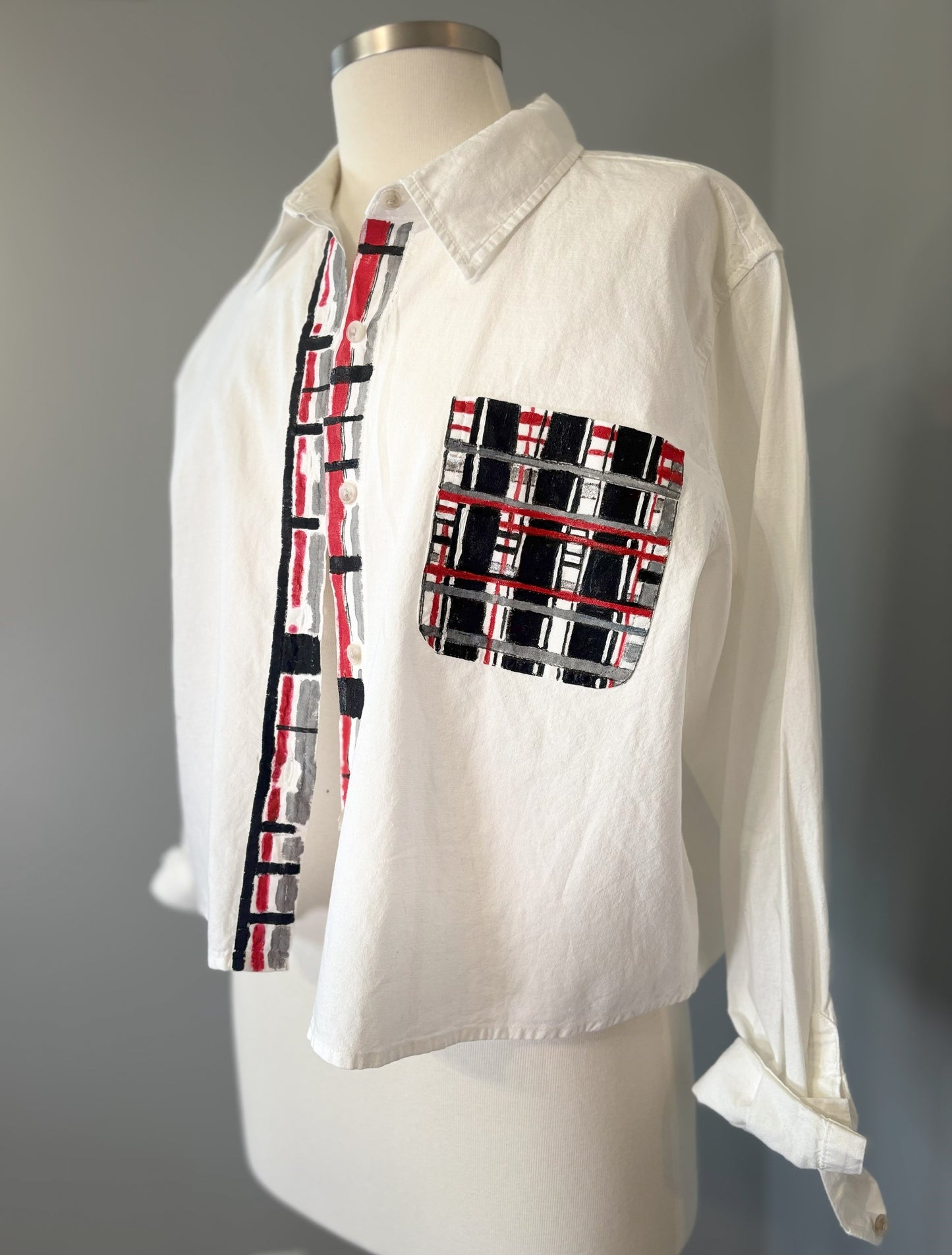 Christmas Painted Plaid Button Up Shirt