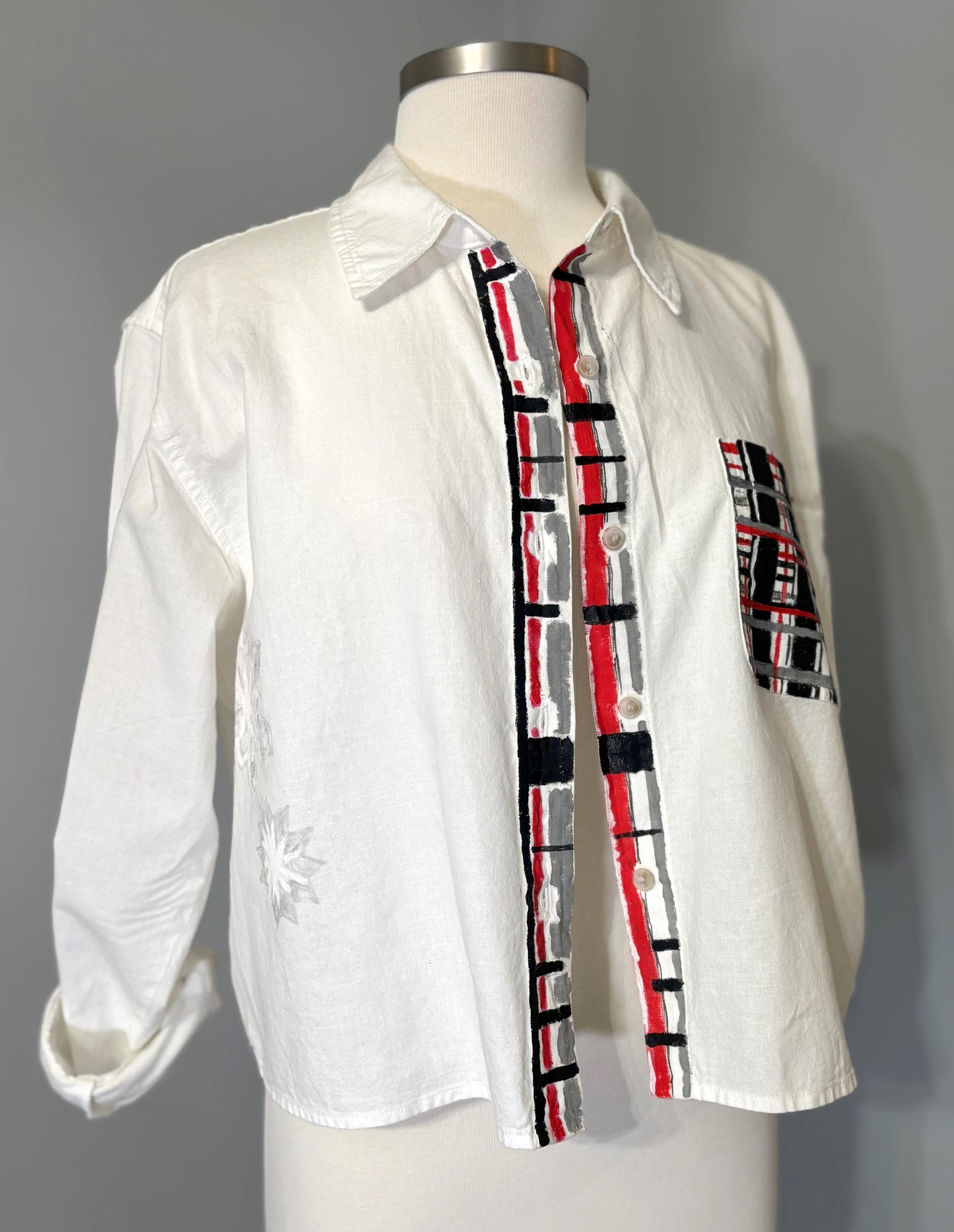 Christmas Painted Plaid Button Up Shirt