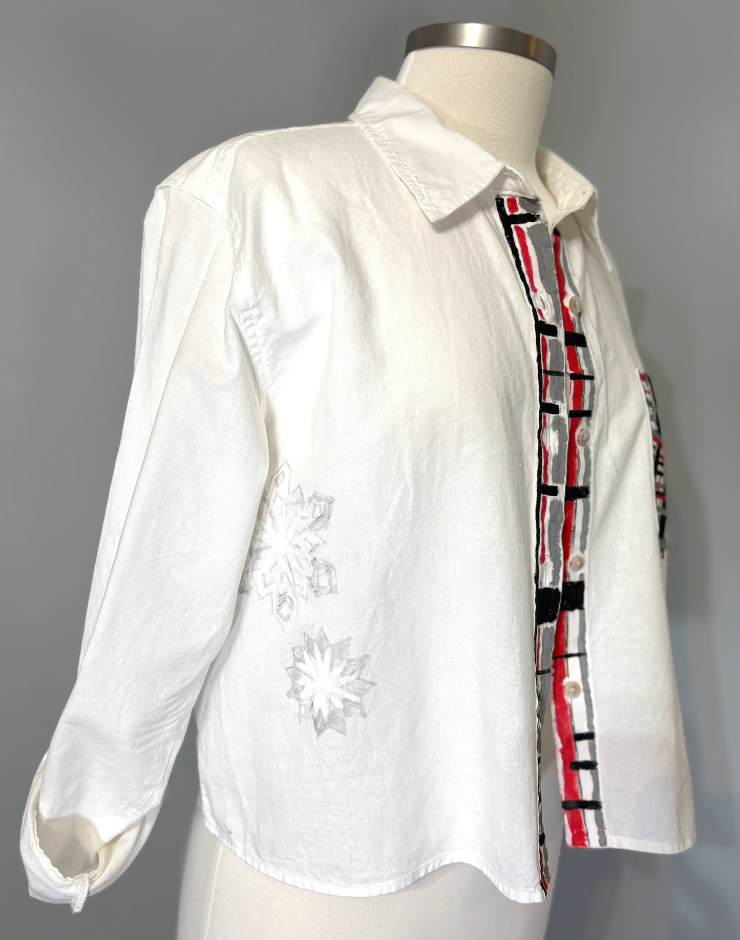 Christmas Painted Plaid Button Up Shirt