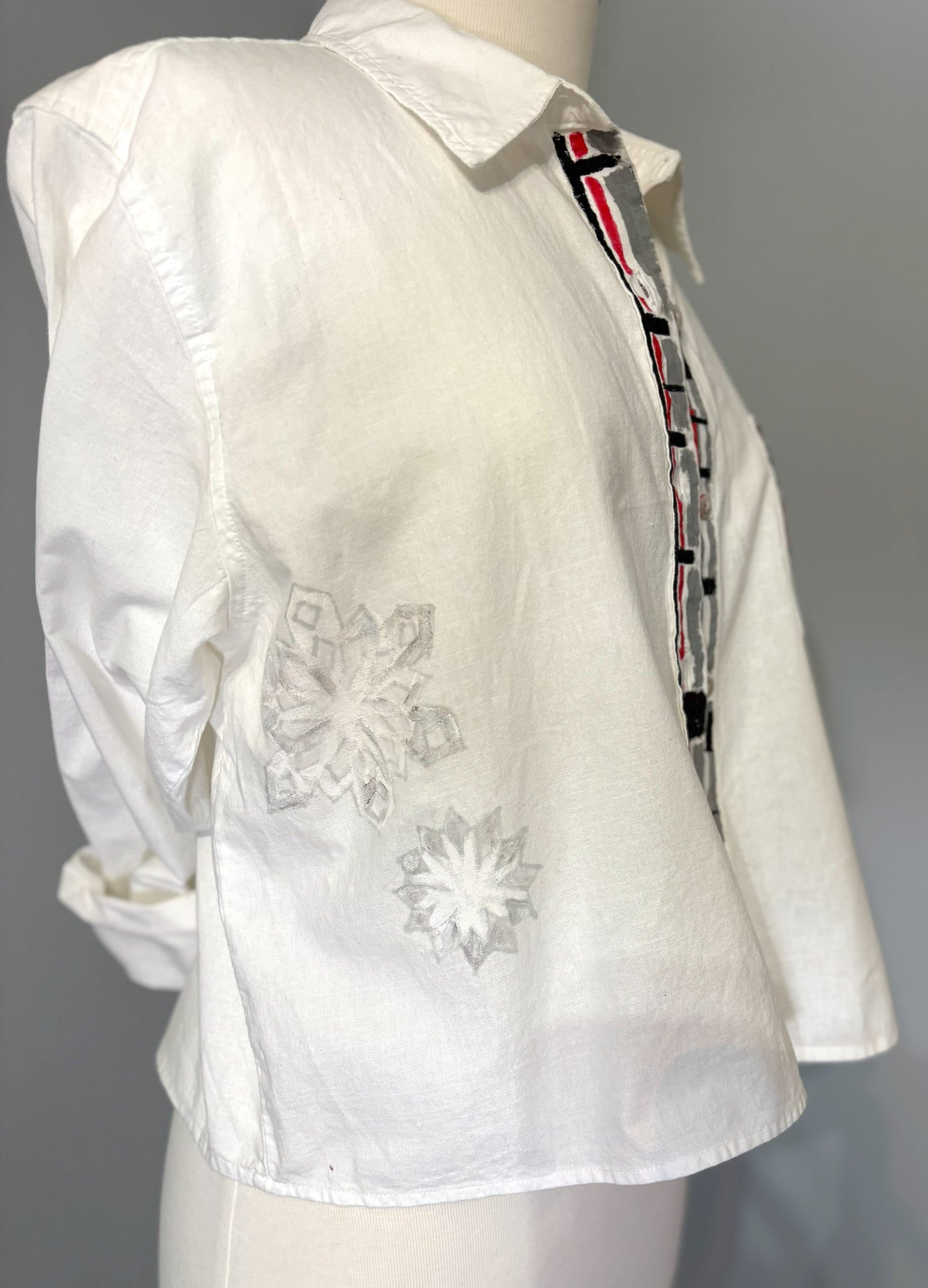 Christmas Painted Plaid Button Up Shirt