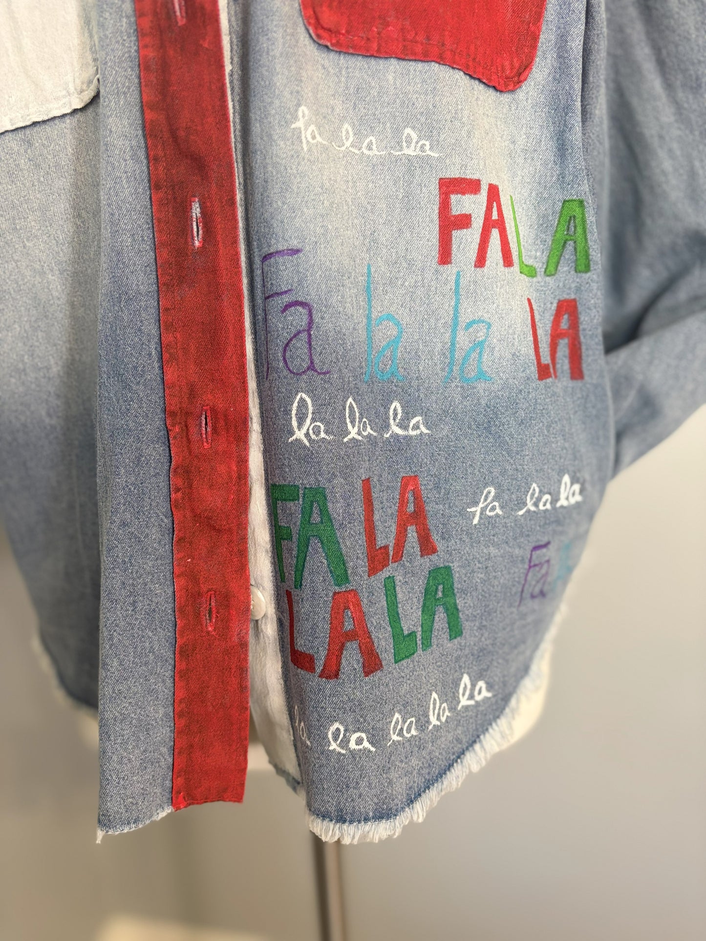 Ugly Christmas Denim Shirt Jacket